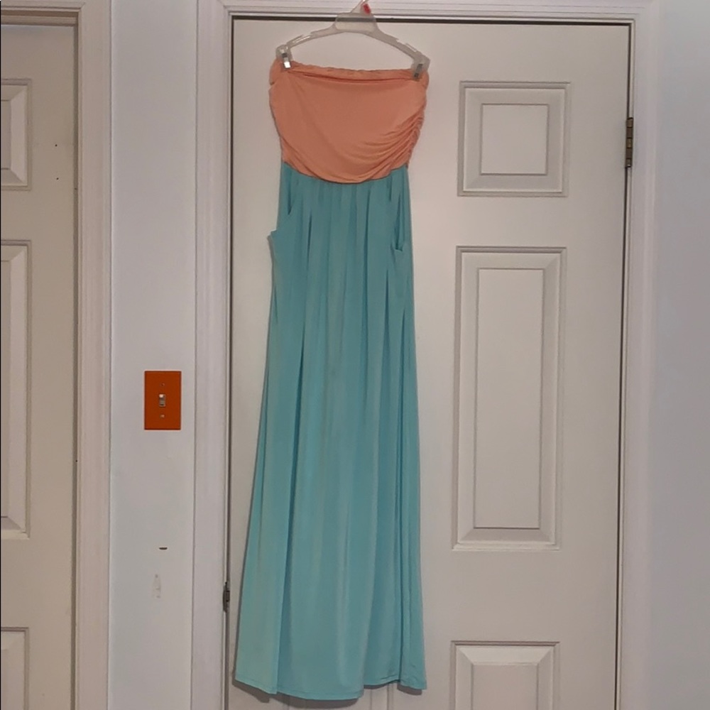 Strapless maxi dress